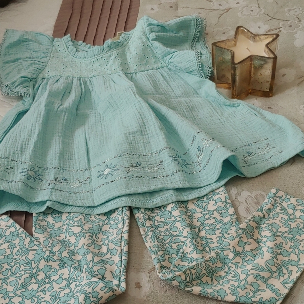 Turquoise pants/top set